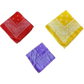 Resim Pamuklu Klasik Desen Unisex 3lü Bandana Seti Renkli Bandana Etnik Desenli A Kalite Bandana Açık Şeftali 