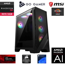 Resim Go Gamer GA1453D AMD Ryzen 9 7900 / 256GB DDR5 5600Mhz / 2TB NVMe m.2 SSD / RX 9070 16GB / 240mm Sıvı Soğutma / MSI 27" 180Hz. / AMD Gaming Paket 