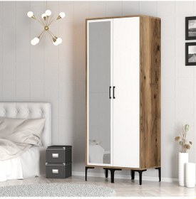Resim Variant Kumsal 2 Kapılı Rs Gardrop - Ceviz / Beyaz 