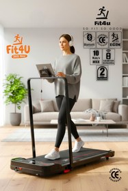 Resim FIT4U CE Belgeli, Bluetooth Uygulama Eğim Ayarlı Uzaktan Kumandalı 10km Hız Katlanabilir Koşu Bandı 
