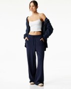 Resim Koton Oversize Yüksek Bel Cep Detaylı Geniş Paça Kadın Eşofman Altı 6wak40125nk Lacivert 