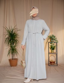 Resim Nissra Ankanoor Medine İpeği Geniş Manşetli Düğme Detaylı Ferace 145CM ANKA265121 