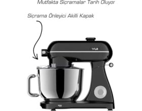 Resim Esmo Home M122 Plus Easy Chef Dc Motor Stand Mikser Çift Başlıklı Hoparlör Özellikli Siyah 