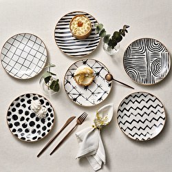 Resim Delta 6 Parça Porselen Pasta Seti 19 Cm 