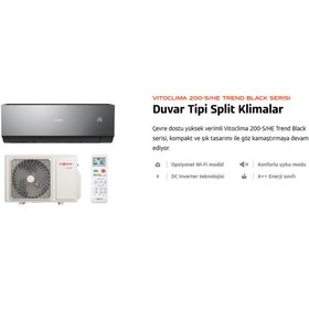 Resim Viessmann Vitoclima 200 Trend Black 12.000 BTU İnverter Split Klima R32 A++ Siyah 2025 (Montaj Dahil) 
