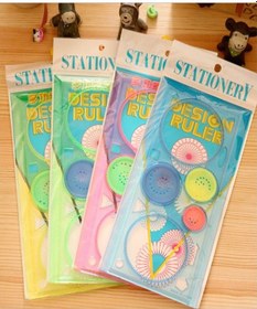 Resim Sihirli Cetvel 1 Adet Plastik Sihirli Daire Cetvel Desen Şablon Çizim Okul Karne Hediye Çok Renkli 