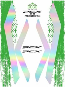 Resim Honda Pcx 2025 Uyumlu Far Üstü Film Hologram Siyah 