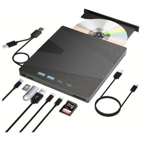 Resim Challenger Koyu Kahverengi 7si1 Usb 3.0 Type-c Taşınabilir Cd Dvd Yazıcı Gürültüsüz 