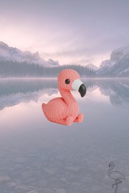 Resim mmb Örgü Desenli Amigurumi Flamingo Anahtarlık Çanta Charm Araç Aksesuarı 
