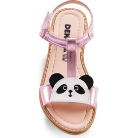 Resim Denokids Kız Çocuk Sandalet Parlak Suni Deri Panda Aplikeli Çok Renkli 27 Numara 