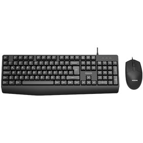 Resim Philips SPT6237 Kablolu Türkçe Q Klavye ve Mouse Seti Siyah 
