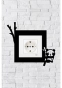 Resim Panda Tasarım Priz Çerçevesi İç Ölçü 8,4x8,4 Cm Dekoratif Priz - Anahtar Çerçevesi 