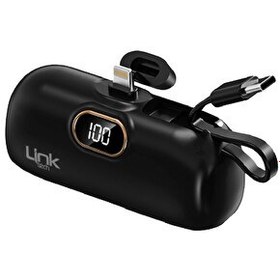Resim Linktech EP54 4800 mAh Lightning Dock Stant Type-C Kablolu Mini Powerbank 