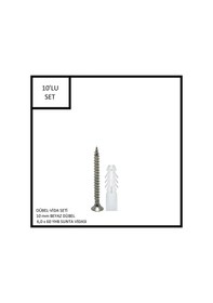 Resim Dübel-vida Seti, Beyaz Dübel 10 Mm, 6,0x60 Yhb Sunta Vidası, 10 Adet 