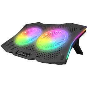 Resim Rampage AD-RC9 Tornado 10" - 18" RGB Çift Fanlı Notebook Soğutucu 