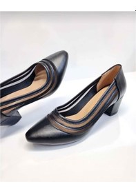 Resim Siyah Renk Fincan Kısa Kalın Topuk Fileli Abiye Ayakkabı 001 