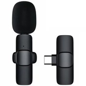 Resim K1 Type-C Kablosuz Yaka Mikrofonu Mini Yaka Klipsli 