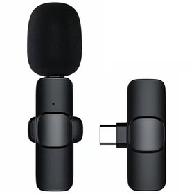 Resim K1 Type-C Kablosuz Yaka Mikrofonu Mini Yaka Klipsli 