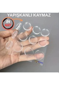Resim Mobilya Dolap Kapağı Ses Önleyici Cam Kesme Tahtası Ayağı Şeffaf Yapışkanlı Stoper Ayak 84 Adet 