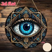 Resim 2D Düz - [Sanatsal Şık] Vintage Kötü Göz Ahşap Duvar Asma İşareti - İncelikli Mavi ve Altın Mandala Tasarımı, Rustik Dekor Ev, Bar, Bahçe, Mutfak, Garaj için - 2D Düz Sanat, Metin Yok, Çok Amaçlı Duvar Dekoru, Duvar Sanatı Dekoru 