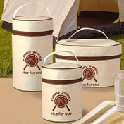 Resim Yummy Yummy İzoleli Seyahat Soğutucu Çanta - Taşıma Oxford Depolama Tote, Kahverengi Tutacaklar, Gıda İle Temas Yok, Ofis ve Açık Hava Kullanımı İçin İdeal, Ofis Soğutucu Çanta | Eğlenceli Tasarım | Dayanıklı Tutacak, Öğle Yemeği Çantası 