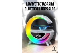 Resim Mbb E-Ticaret Bluetooth Hoparlör Dijital Göstergeli Wireless Şarj Rgb Işıklı 