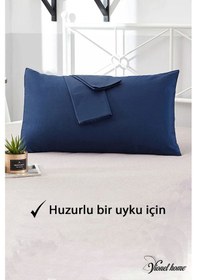 Resim Vionel Home Pamuklu 2'li Yastık Kılıfı 50 x 70 CM Düz Gece Mavisi 