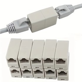 Resim 5 Adet Ethernet Bağlantı Parçası, Çift Başlıklı Ethernet Düz Geçiş Adaptörü, Ethernet Konnektörü, Ethernet Kablo Uzatıcı Konnektör 