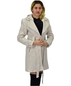 Resim Kadın Pıtırcık Uzun Kaşe Kaban Bgl-st04122 Krem 