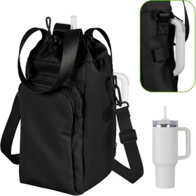 Resim 32oz/40oz Su Şişesi Çantası Ön Cep ve Ayarlanabilir Askı ile - Dayanıklı Kumaş, Sızdırmaz Tasarım, Açık Hava Kampı, Yürüyüş, Seyahat için - Aktif Yaşam Tarzları, Kamp Ekipmanları, Sağlam Yapı için Mükemmel Hediye 