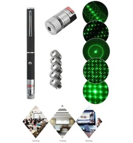 Resim ALKILIÇ Yeşil Lazer Pointer Pilli 50 Mw 15 Km Etkili (5 Başlıklı) Nanopro 
