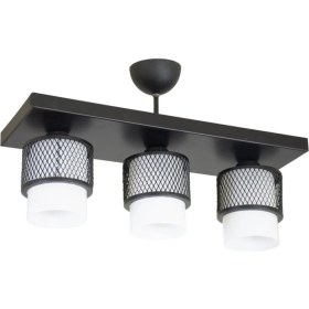 Resim Şık Üçlü Beyaz Cam Kafes Modern Tavan Avizesi 