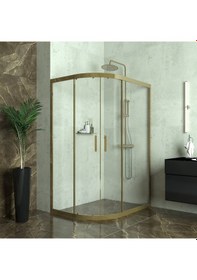 Resim Tekno Duş Bronze Sirius 6mm Şeffaf Cam Asimetrik Oval Duşakabin Şeffaf 