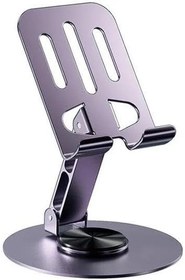 Resim Coofbe Alüminyum Yükseklik Ayarlı 360° Dönebilen Tablet Laptop Standı Masaüstü Telefon Tutucu Kaymaz Ped Mor 