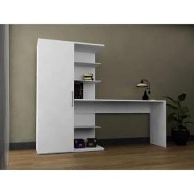 Resim Bicabin Narin Beyaz Çok Amaçlı Kullanıma Uygun Çalışma Masası 