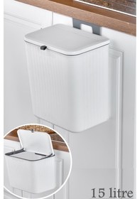 Resim Bayev Fonksiyonel Kapaklı Banyo Ve Mutfak Tezgah Üstü Çöp Kovası 15 Lt. Pratik Kapak Çok Renkli 