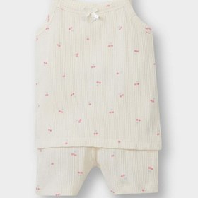 Resim DeFacto Kız Bebek Pijama Takımı Meyve Desenli Askılı Ribana Üst Şort E4654A525HSER233 