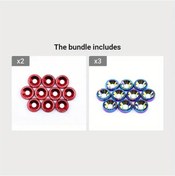 Resim Hightower 10 Adet M6 Jdm Çamurluk Kaporta Motor Çekiç Vidaları Kırmızı 2 Renkli 3 Set Vida 