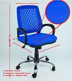 Resim Clk-06 Döner Ofis Öğrenci Sekreter Sandalye Çalışma Koltuğu Farklı Renk 