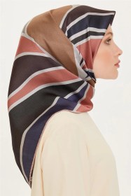 Resim Armine Geometrik Desenli Twill Saf İpek Eşarp 9232d 85 Çok Renkli 
