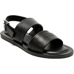 Resim The Sandals Factory Black Sandalet Erkek M7718 The Sandals Factory Leather Upper Sandals Black 