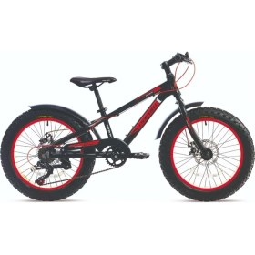 Resim Corelli Fatboy 20 Jant Çocuk Bisikleti 11 Sıze Siyah Beyaz Kırmızı 