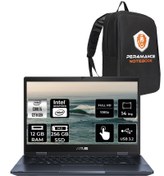 Resim ASUS Expertbook B3 Flip i5 1235U 12GB RAM 256GB SSD 14" FHD FDOS Dokunmatik Bilgisayar & PER4 ÇANTA 