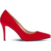 Resim Deery Kırmızı Süet Kadın Stiletto Kırmızı 