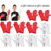 Resim neararsanbizden Çocuk Gösteri Eldiven Seti – 5 Çift Beyaz & 5 Çift Kırmızı 