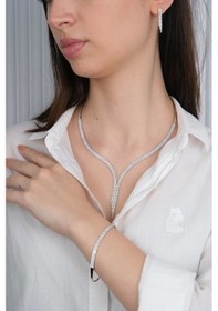 Resim Güzide Kuyumcu 14 Ayar Beyaz Altın Taşlı Düğün Seti 91 