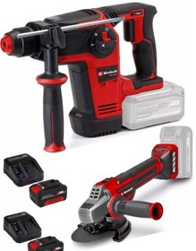 Resim Einhell TP-HD 18/26 Li Bl Akülü Pnömatik Matkap + TP-AG 18/125 Q Ce Avuç Taşlama 2x4.0AH Akülü Kömürsüz Set 