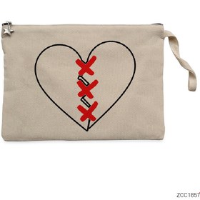 Resim XXX Tentection Broken Hearth Krem Clutch Astarlı Cüzdan / El Çantası - Krem 