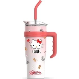 Resim Bi Gru 2025 Yeni 1200ML Termos Kulplu - Şık Taşınabilir Pipetli Kahve Kupası, Kadınlar Için (Yurt Dışından) 