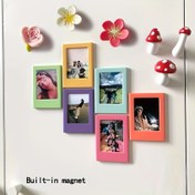 Resim 5 adet Boho Oblong 7.62 cm Yatay Plastik Manyetik Fotoğraf Çerçevesi, Fujifilm Instax Negatifleri için, Fotoğraf Gösterimi, Kayıt Güzellik Anları, Ofis, Mutfak, Oturma Odası, Yatak Odası Dekorasyonu, Sevgililer Günü, Doğum Günü, Yeni Yıl Hediyeleri için 